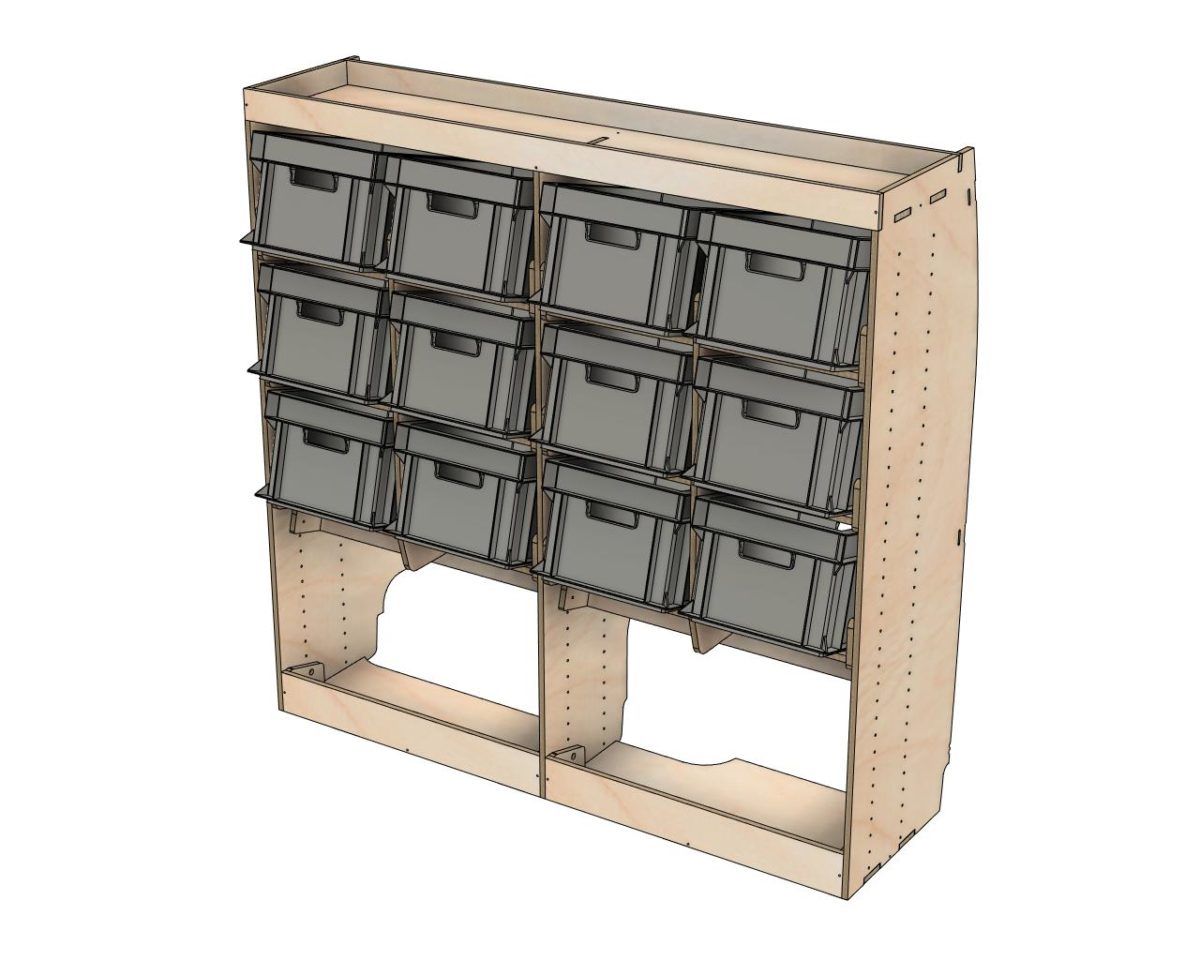 Euro Box Pick Racking Euro Crate Rack - Yoke Vans