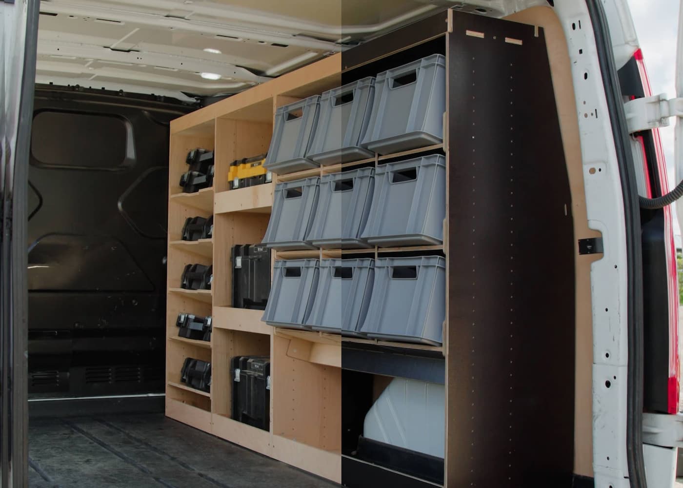 fitted van racking and draws